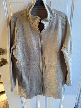 Bass Beige Zip-Up Fleece Jacket